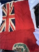 Red flag W/ Union Jack,  8 ft by 4.6 ft