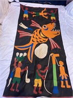 Wall hanging 35 inches by 65 inches story sewn on