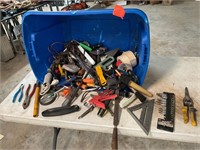 Blue tote of tools