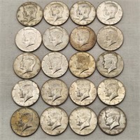 20 Kennedy Silver Halves 1966-67