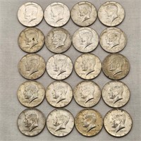 20 Kennedy Silver Halves 1968