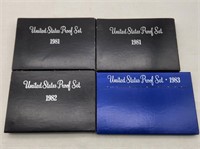 4 US Mint Proof Sets 81/82/83