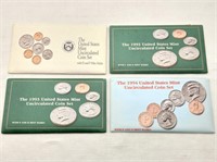 1992-94 Unc Coin Sets (4)