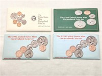 1992-94 Unc Coin Sets (4)