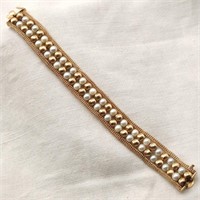 14K Gold Bracelet w/ Pearls