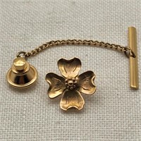 14K Gold Dogwood Tie Tack