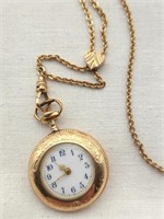 New Eng. Pocket Watch & Slide Chain