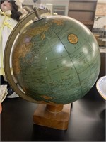 VINTAGE GLOBE ON WOODEN STAND