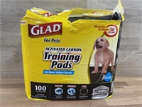 Glad pet training pads. Bag says 100 but is open