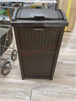 Suncast outdoor trash can. Not assembled loosely