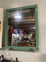 GREEN PAINTED MIRROR