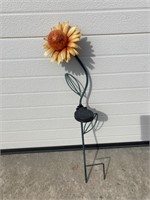 Solar flower garden stake
