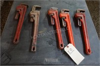 FIVIE RIDGID 18" ADJUSTABLE PIPE WRENCHES