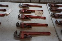 FIVE 18" ADJUSTABLE PIPE WRENCHES RIDGID/MAXPOWER