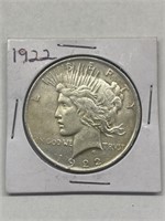 1922 silver peace dollar good cond.