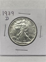 1939-D Silver Walking Liberty Half Dollar