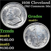 1936 Cleveland Old Commem Half Dollar 50c Grades S
