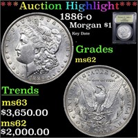 ***Auction Highlight*** 1886-o Morgan Dollar $1 Gr