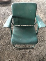 Vintage green metal chair