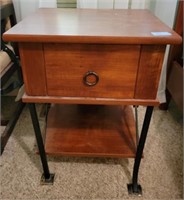 SINGLE DRAWER NIGHT STAND W/IRON LEGS