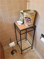 CONTENTS OF HALF BATH: PRINTS, PLANT STAND, TP