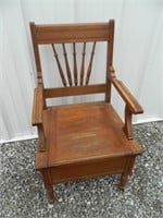 Oak Commode Chair