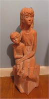 25 INCH MOTHER AND CHILD CERAMIC SCULPTURE BY