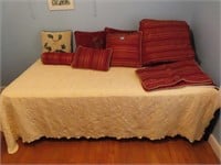 DAY BED WITH TRUNDLE (MATTRESS WITH EACH), PILLOWS