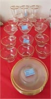 25 PC. GOLD RIMMED CANDLEWICK GLASSWARE