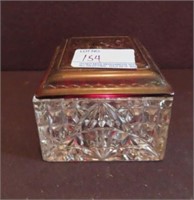 CRYSTAL CIGARETTE BOX WITH RUBY GLASS LID