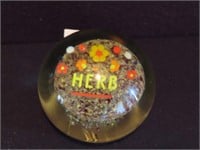 "HERB" GLASS PAPERWEIGHT