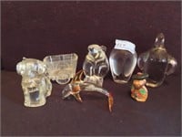 CRYSTAL FIGURINES AND DONKEY CANDY CART