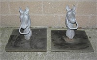 Pair of figural horse head hitching posts