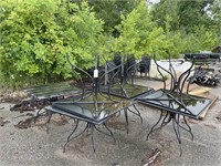 7 - metal tables and 24 - metal chairs