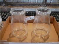 Vintage Clear Glass Chimneys, ea approx 7" tall