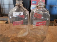 Vintage Fairmont 1 Gal Glass Milk Bottles