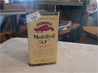 Vintage Garboyle Mobiloil "AF" Tin, approx 10.5" t