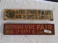Vintage Nebraska State Fair Metal Signs - Lot of 2