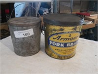 Vintage Armour's Pork Brains Tin & Hills Bros Tin