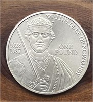 2002 1 Oz. William Duke Of Normandy Silver Round