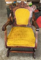 Antique Gold Wood Rocker