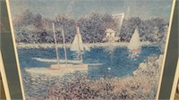 Framed Matted Lithograph under glass,Claude Monet