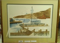 Framed Litho "Harbor View" by Martin Tobias
