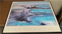 John B Stockwell Ocean Cliff Print Framed Signed