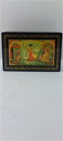 Vintage 1986 Russian Hand Painted Jewelry Box