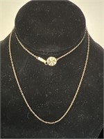 14k Yellow Gold Rope Chain Necklace - 28" Long
