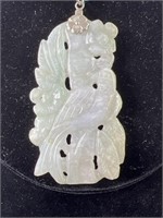Sterling bale jade pendant bird design