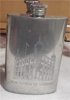 Vintage Pewter Flask H.M Tower of London .(3W3B)