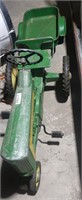 Antique JOHN DEERE PEDAL TRACTOR AND SKIRTED WAGON