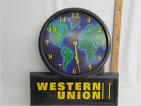 Western Union Clock Plastic Made